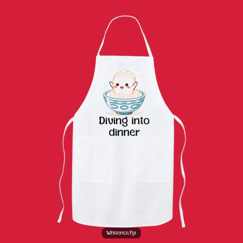 Funny Kawaii Rice Leap Apron: Cute Grain Character Kitchen Apron Funny Gift