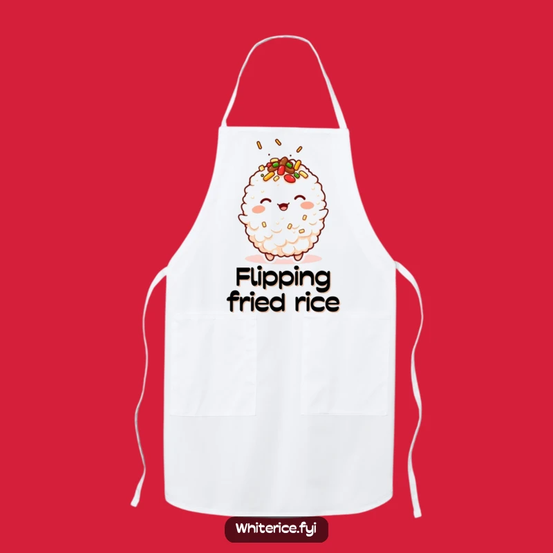 Funny Kawaii Fried Rice Apron: Winking Chef Fun