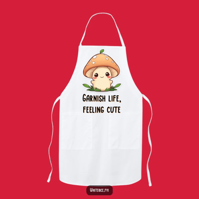Funny Mushroom Chef Apron: Shy Character Garnishing, Kitchen Gift