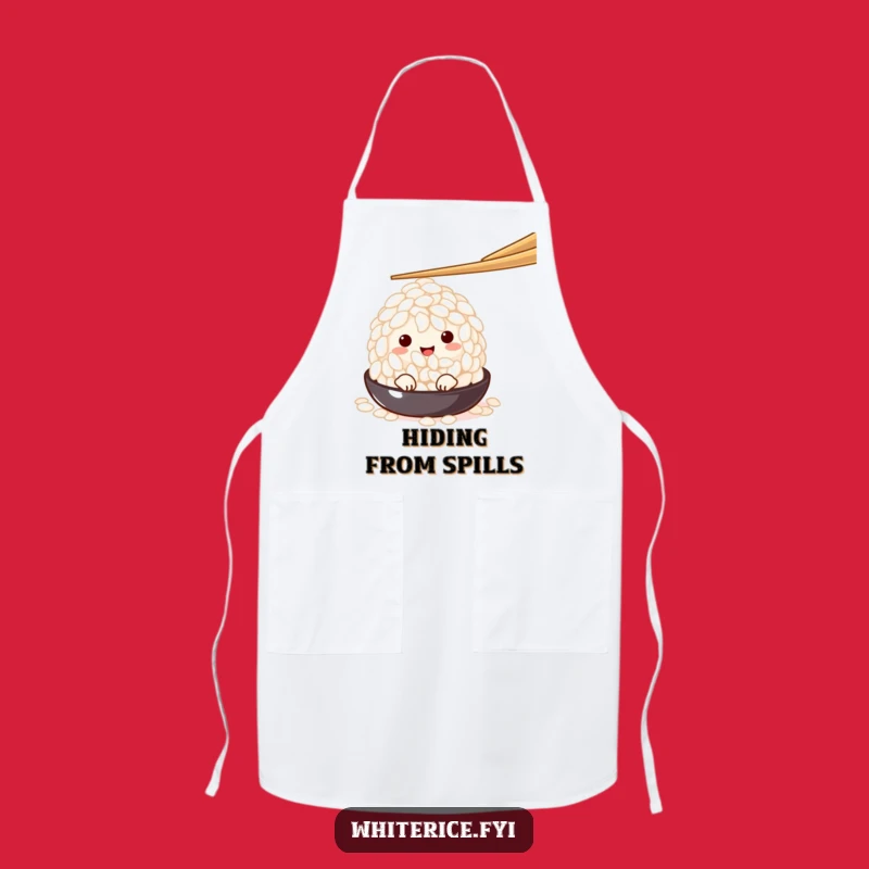 Funny Peeking Rice Grain Apron: Shy Character Kitchen Apron Funny Gift