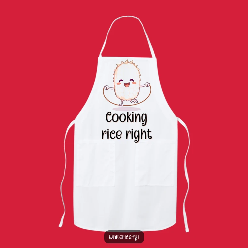 Funny Rice Jumps Rope Apron: Cook with Energy and a Happy Grain
