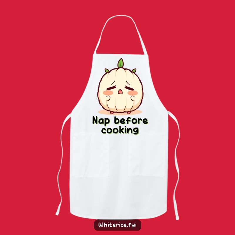 Funny Sleepy Rice Apron: Yawning Chef Character Kitchen Wear, Gift!