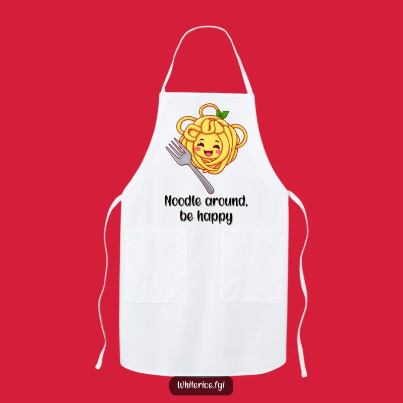 Funny Noodle Chef Apron: Joyful Character Twirling Noodles, Kitchen Gift