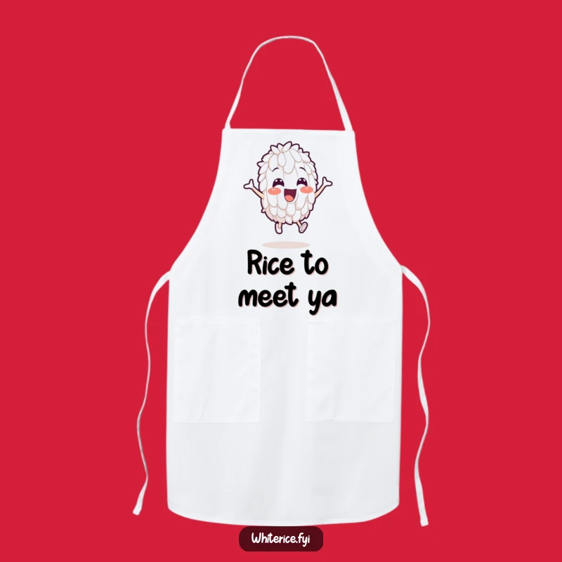 Funny Leaping Rice Apron: Cook with Comical Joy & Style!