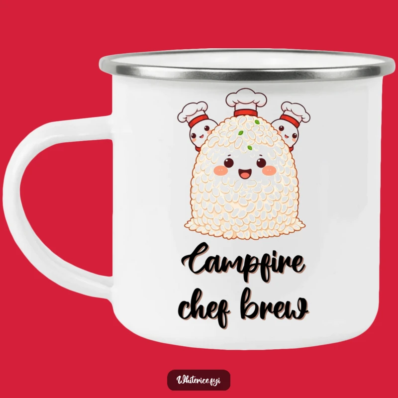 Funny Chef Rice Camping Mug: Culinary Adventure Cup, Outdoor Gift!
