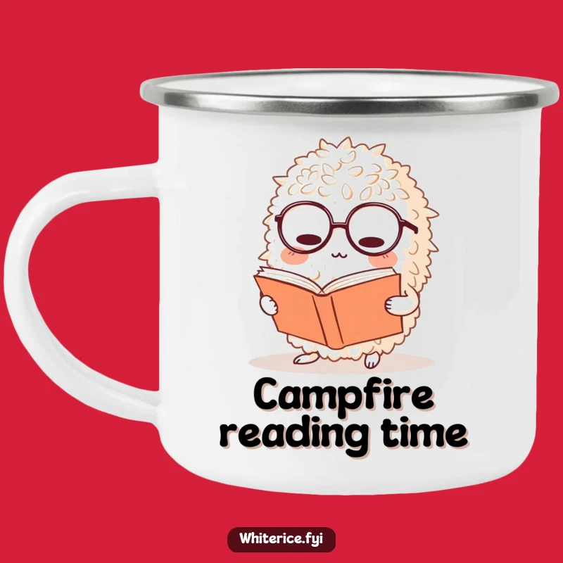 Funny Rice Bookworm Camping Mug: Campfire Reads, Perfect Funny Gift for Campers