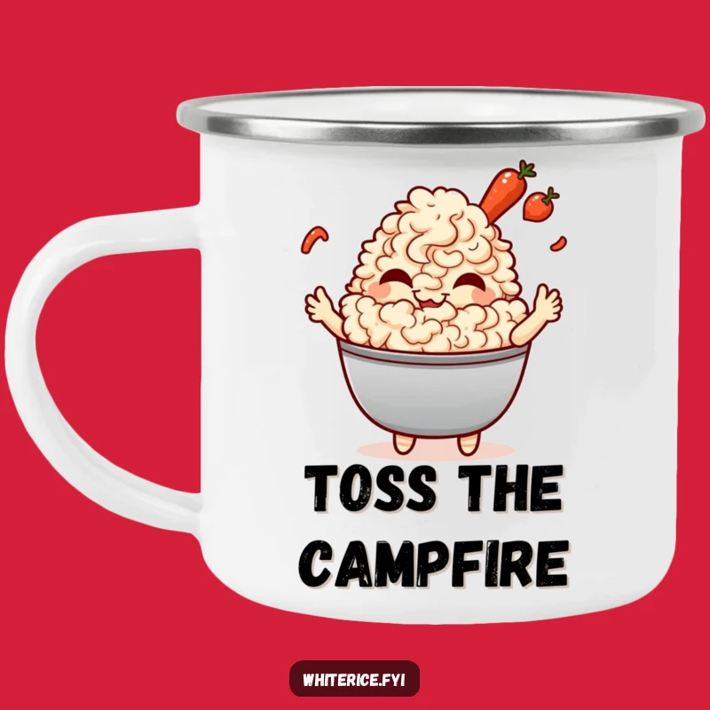 Funny Fried Rice Giggle Camping Mug: Kawaii Chef Drinkware, Perfect Gift