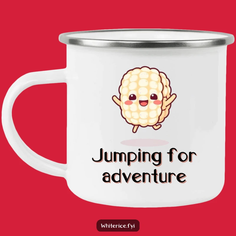 Funny Kawaii Rice Camping Mug: Adventure with Joyful Energy