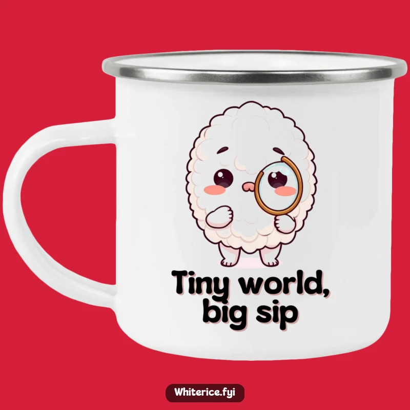 Funny Rice Magnifying Camping Mug: Adventure Fuelled by Humor! A Funny Gift!