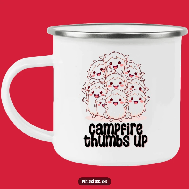 Funny Thumbs Up Rice Camping Mug: Approved Adventures Start Here