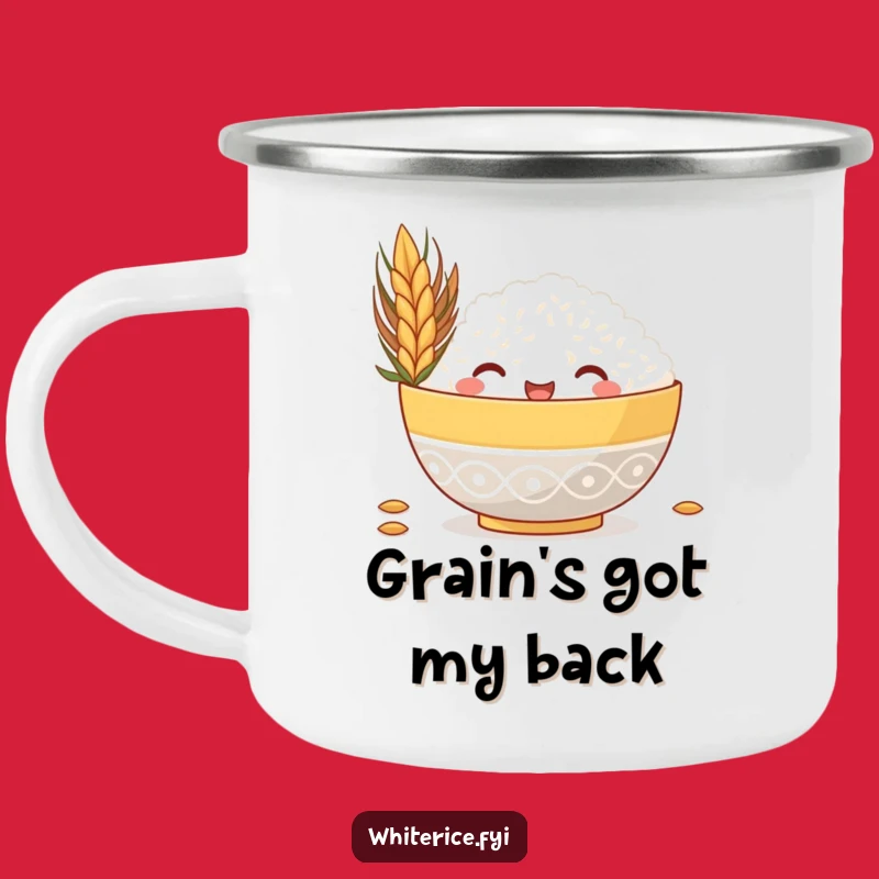 Funny Rice Bowl Camping Mug, Durable & Hilarious Outdoor Drinkware Gift