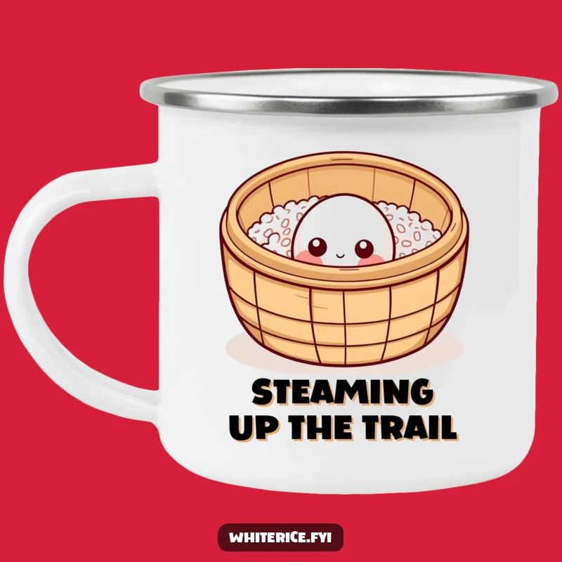 Funny Curious Rice Camping Mug - Steamed Grain Peek Outdoor Gift