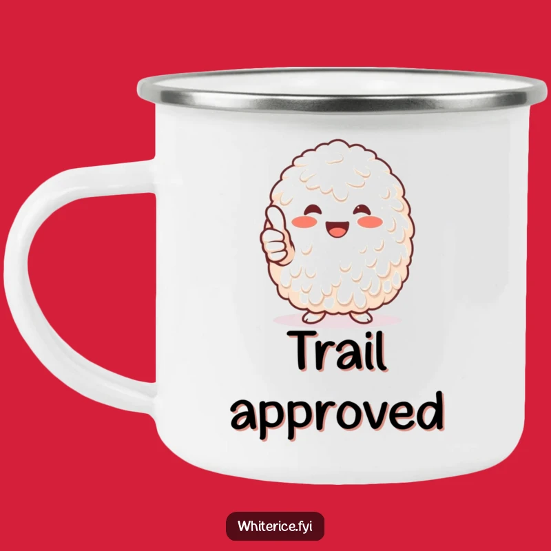 Funny Thumbs-Up Rice Camping Mug: Approved for Adventure!