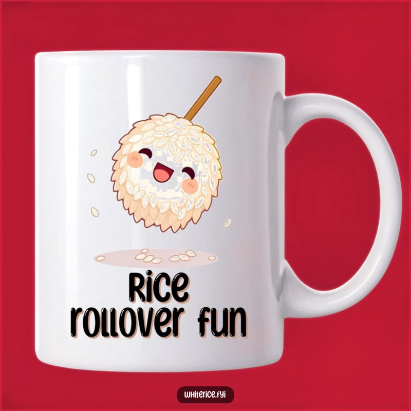 Funny Playful Rice Mug - A Whimsical Asian Food Lover's Hilarious Gift