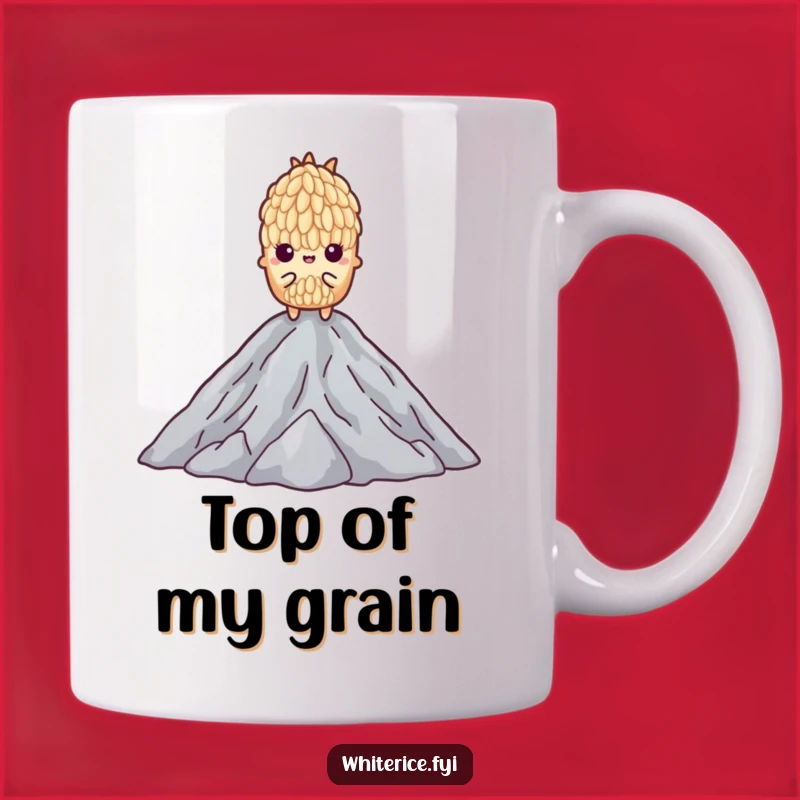 Funny Rice Mug: Determined Grain Standing Tall on Others Gift Idea