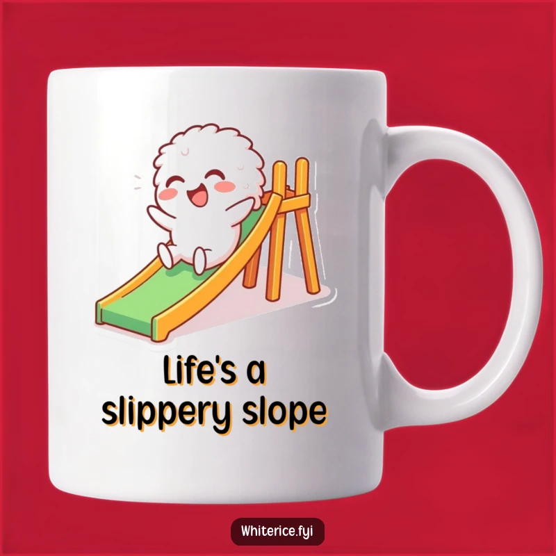 Funny Rice Slide Mug: Giggles Guaranteed with This Playful Grain, Perfect Funny Gift