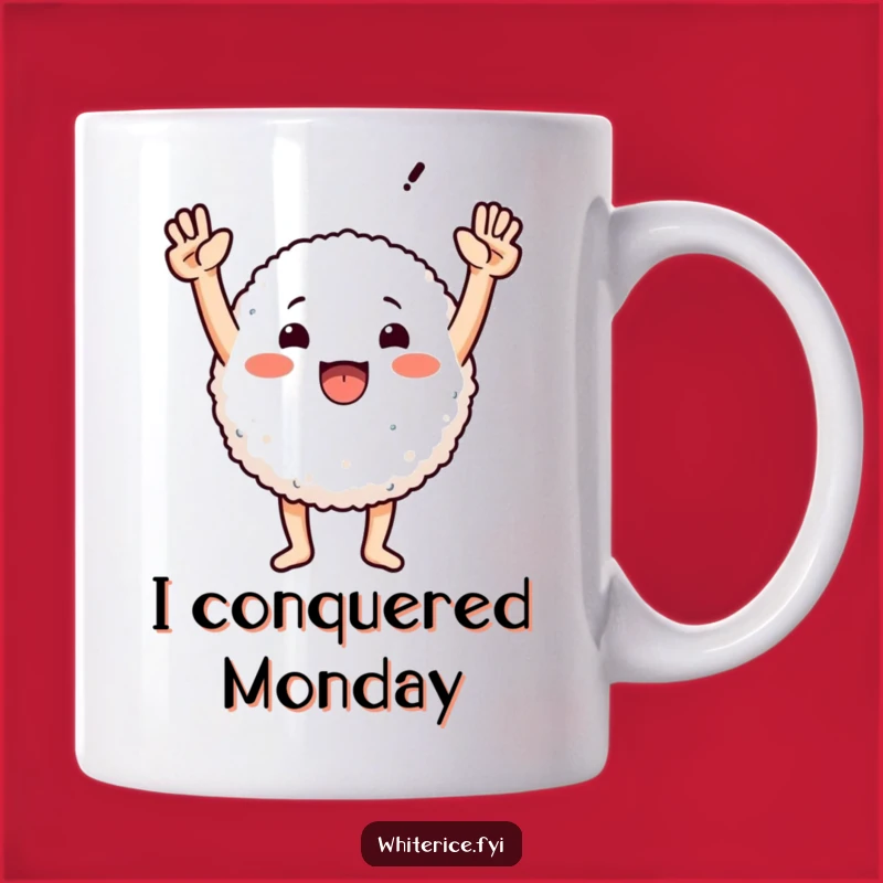 Funny Triumphant Rice Mug - The Ultimate Funny Gift for Victors!