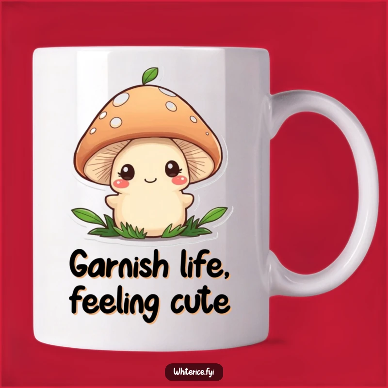 Funny Mushroom Chef Mug: Shy Character Garnishing Food, a Whimsical Gift