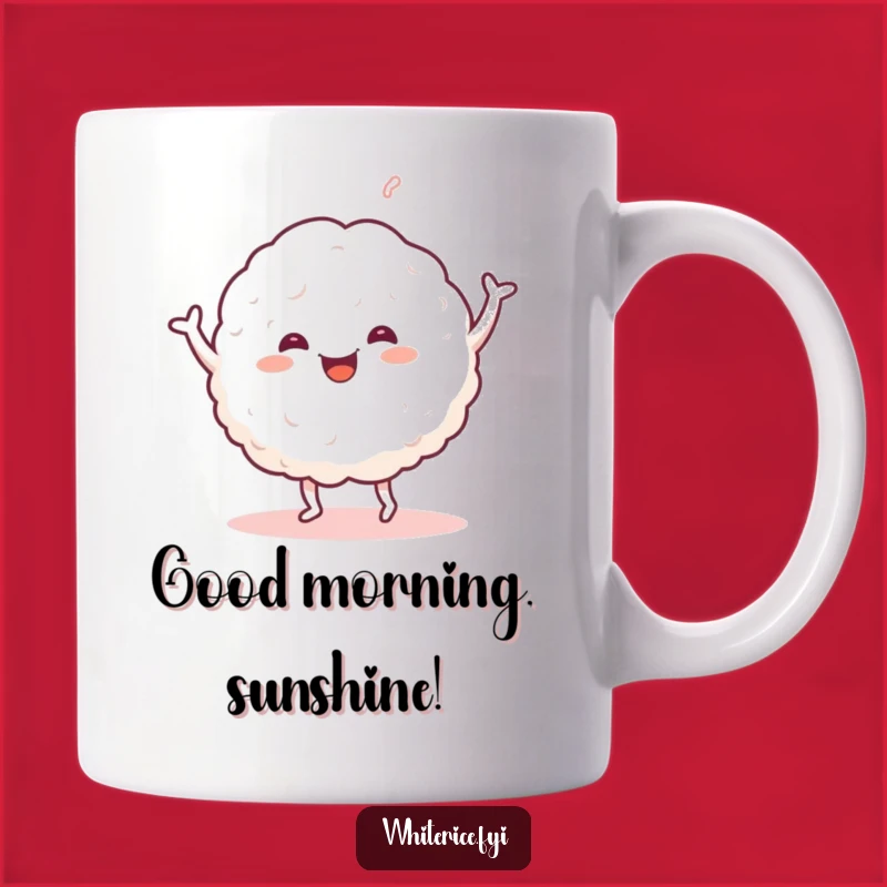 Funny Dancing Rice Mug: A Happy Glob's Cheerful Celebration Gift for Food Lovers