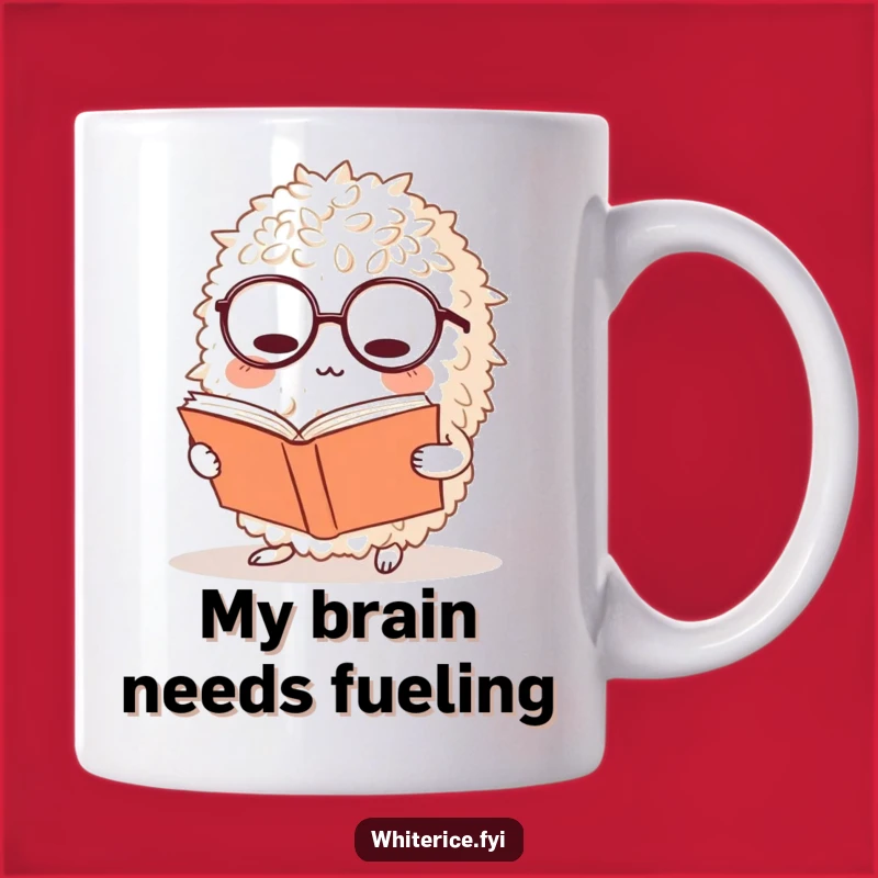 Funny Rice Bookworm Mug: Smart Scholar Design, Perfect Funny Gift for Readers
