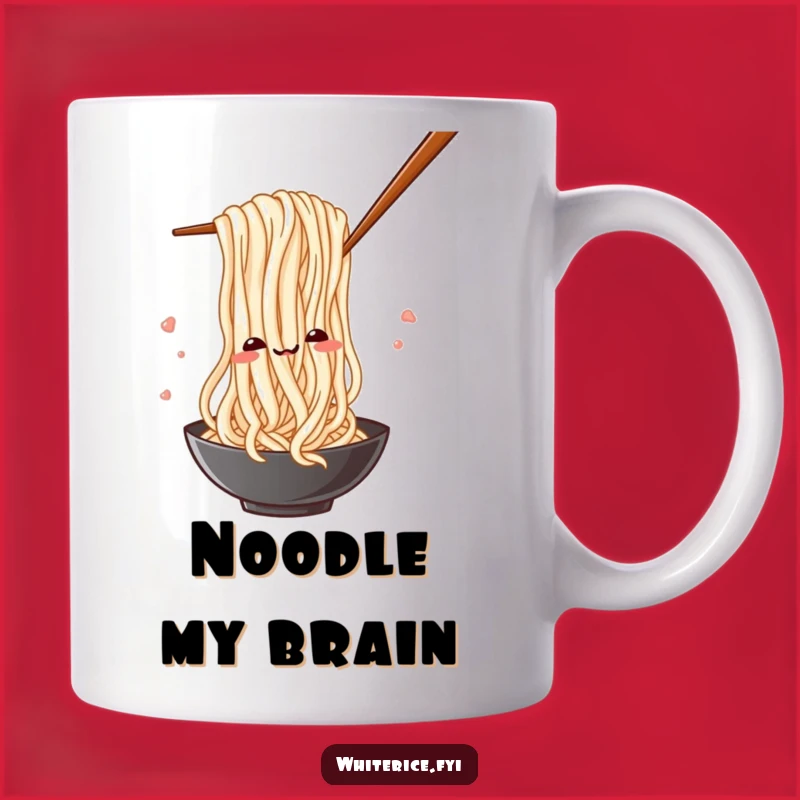 Funny Noodle Mug: Playful Rice Noodles Weaving Through Chopsticks Gift Idea