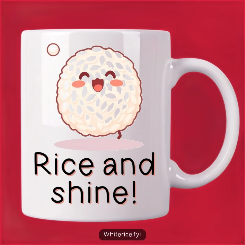 Funny Rice Baller Mug: Happy Grain Bouncing Ball Playful Gift