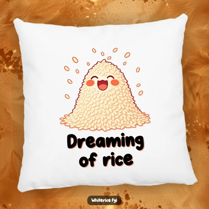 Funny juggling rice pillow featuring a joyful pile of rice playfully juggling grains, offering soft comfort.
