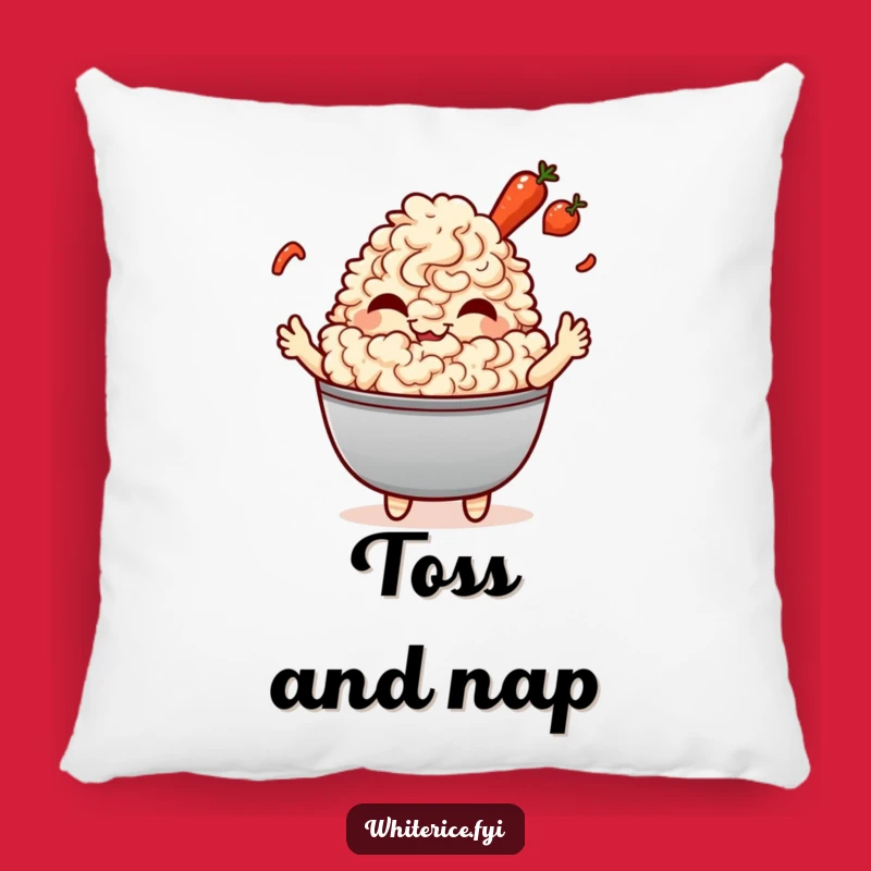 Funny Fried Rice Giggle Pillow: Kawaii Chef Comfort, Perfect Gift