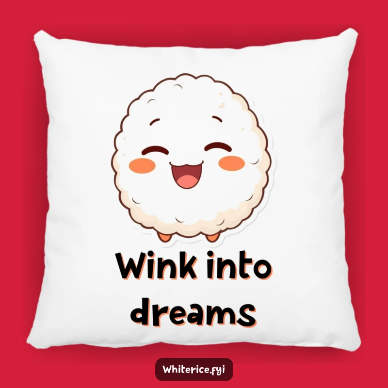 Funny Winking Rice Ball Pillow: Delighted Character, Cozy Decor