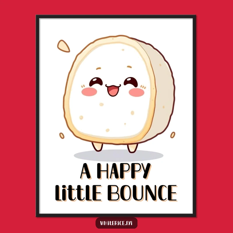 Funny Kawaii Digital Art: Cheerful Rice Cake for Instant Joy