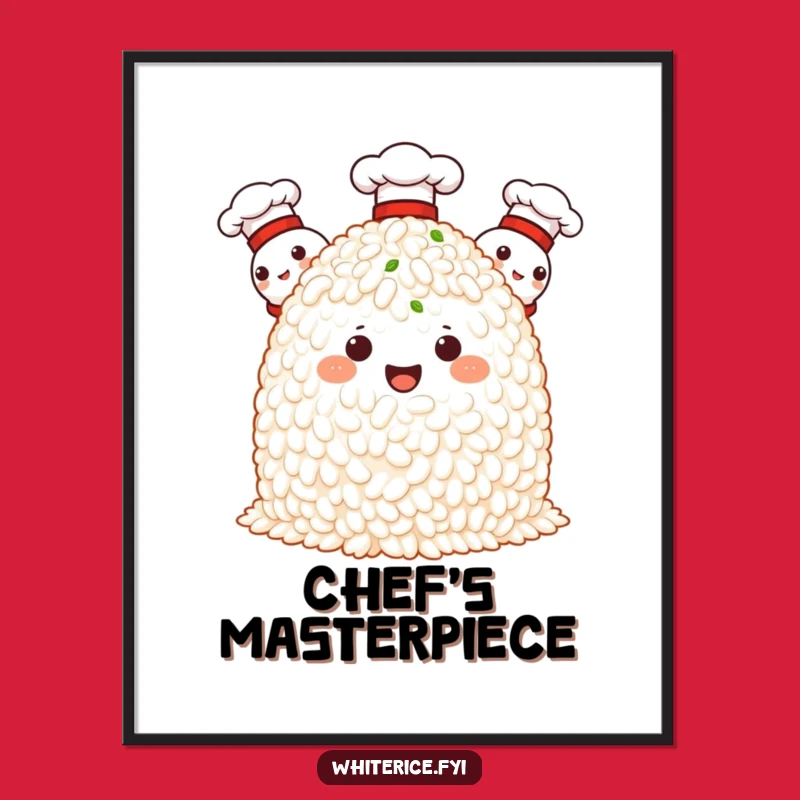 Funny Chef Rice Digital Art: Culinary Download, Proud Characters, Gift Idea!