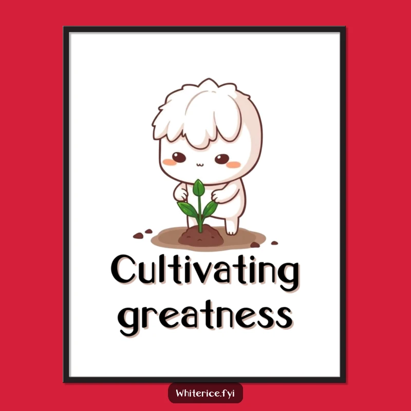 Funny Determined Rice Digital Art: Instant Motivational Grit for Walls