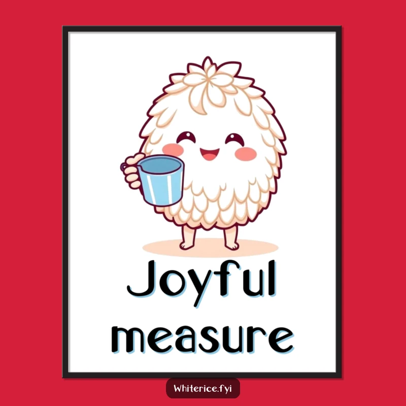 Funny Basmati Rice Joy Digital Art: Kawaii Chef Decor, Instant Gift