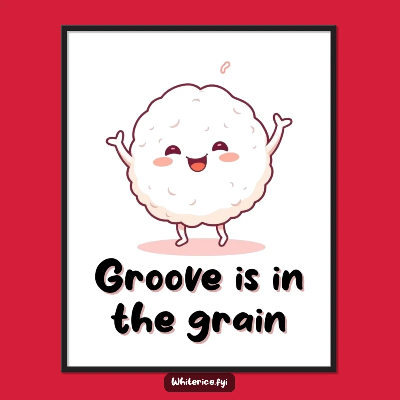 Funny Dancing Rice Digital Art: Instant Cheerful Glob Decor for Your Space