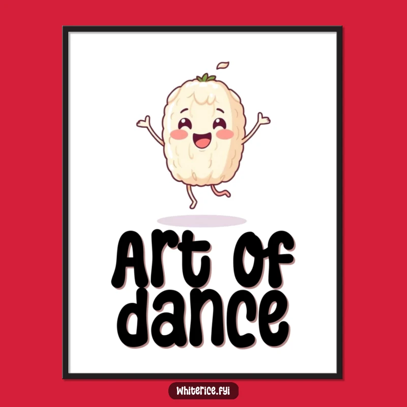 Funny Dancing Rice Grain Digital Art: Joyful Character Download, Gift Idea!