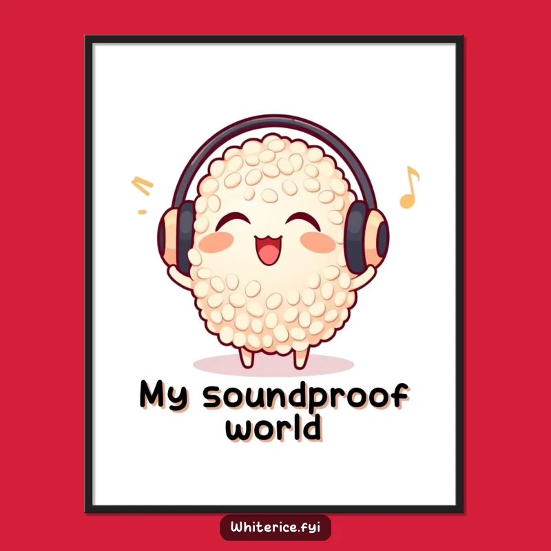 Funny Delighted Rice Digital Art - Earmuff Music Grain Download Gift