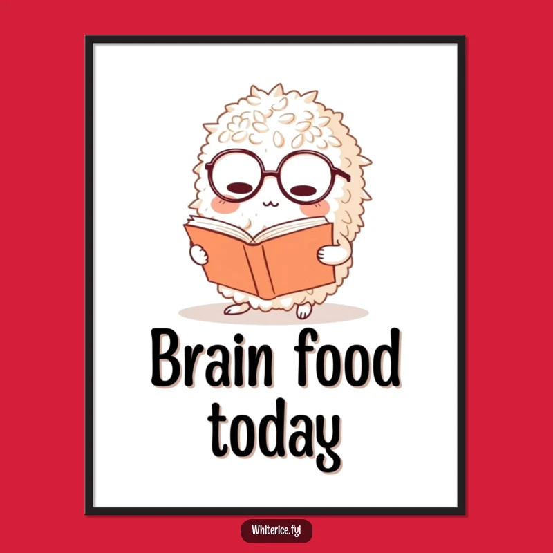 Funny Rice Bookworm Digital Art: Instant Intellect, Perfect Funny Gift for Art Lovers