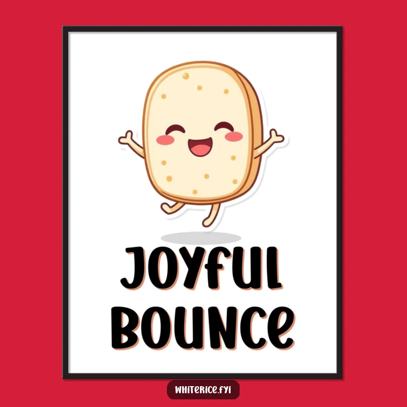 Funny Rice Cake Digital Art: Bouncing Character, Instant Download Funny Gift Art