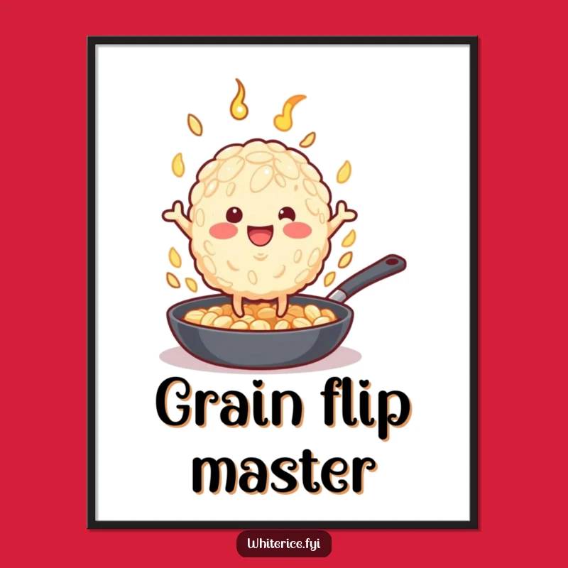 Funny Rice Grain Digital Art: Hilarious Flipping Character Instant Download
