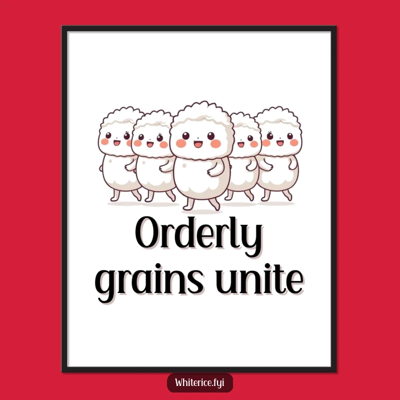 Funny Rice Marching Digital Art: Orderly Characters for Instant Neat Vibes