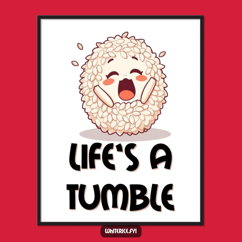 Funny Tumbling Rice Digital Art: Playful Wall Art for a Laugh