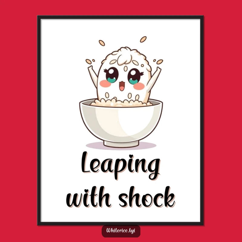 Funny Surprised Rice Digital Art: Instant Surprise, Perfect Funny Gift for Art Lovers