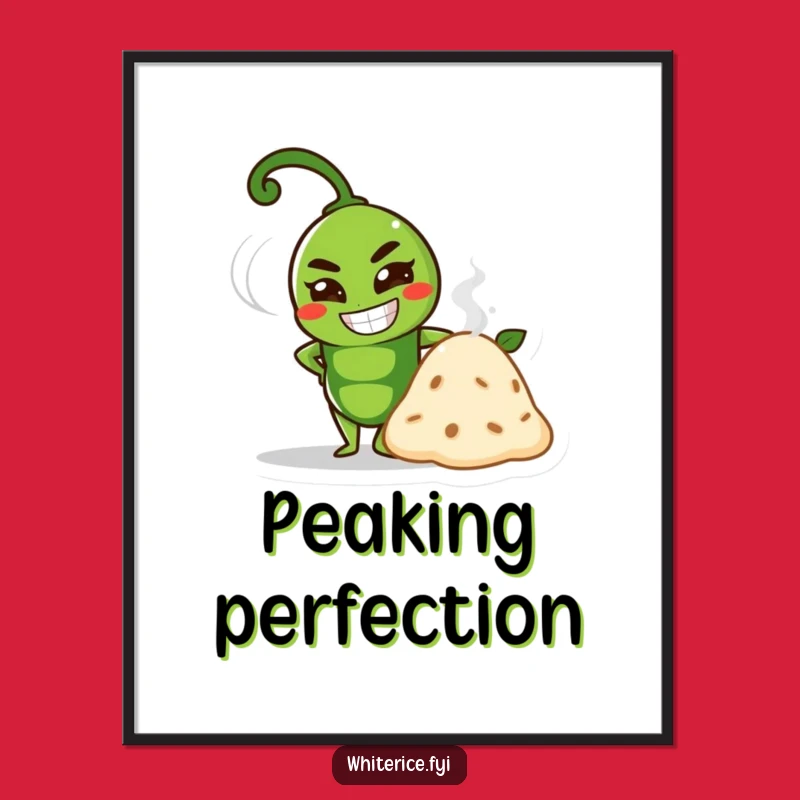 Funny Pea Proud Grin Digital Art: Determined Veggie Instant Download