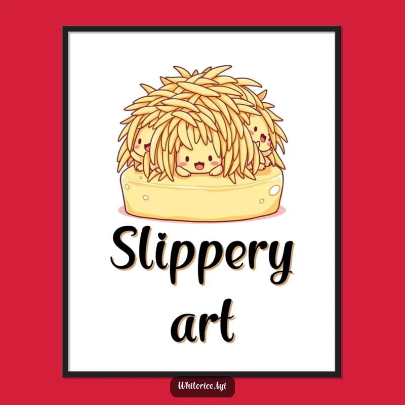 Funny Slipping Rice Digital Art: Butter Chaos Download, Hilarious Gift Idea!