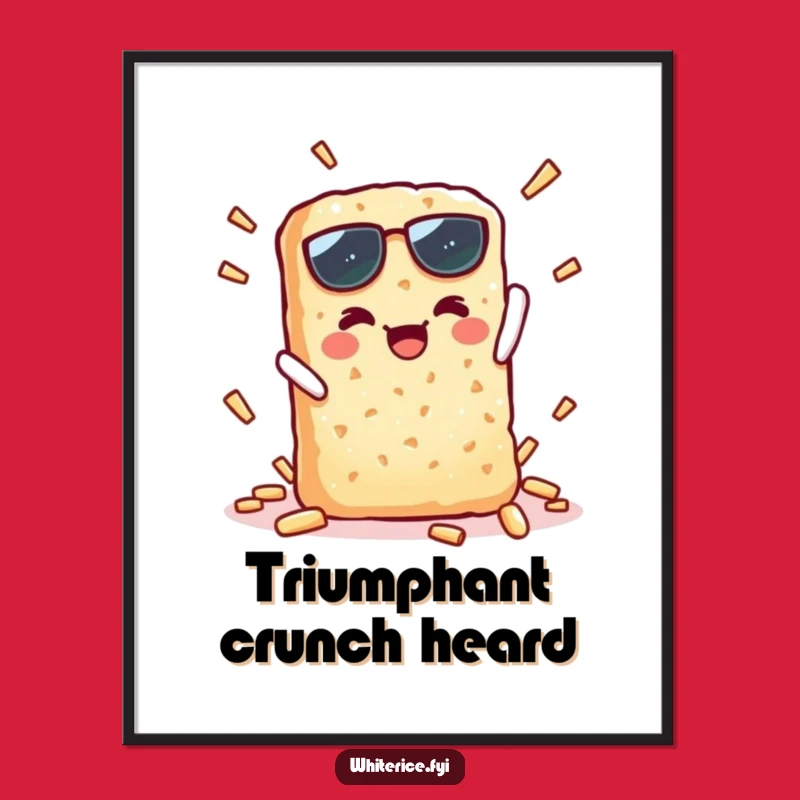 Funny Rice Cracker Snap Digital Art: Kawaii Crisp Humor for Instant Decor
