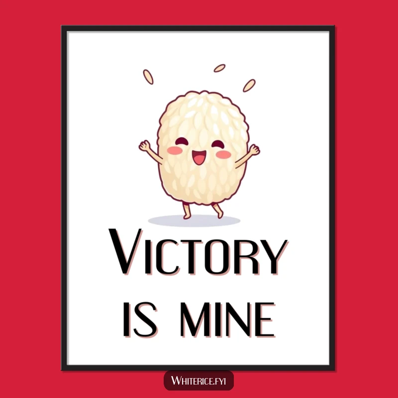 Funny Victory Rice Digital Art: Celebrate Your Walls with Joy