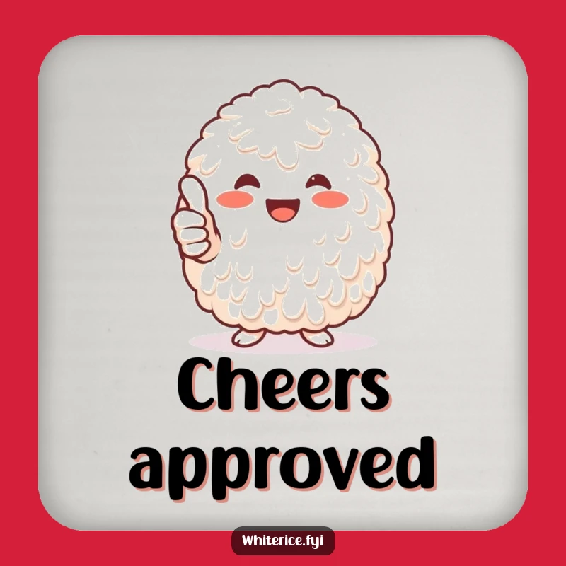 Funny Thumbs-Up Rice Coaster: Drinks Approved with Humor!