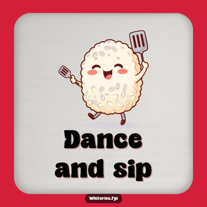 Funny Rice Dancing Drink Coaster: Cheerful Accessory for Table Protection Gift