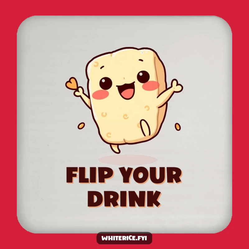 Funny Rice Cracker Flip Coaster: Playful Snack Decor, Perfect Table Protector