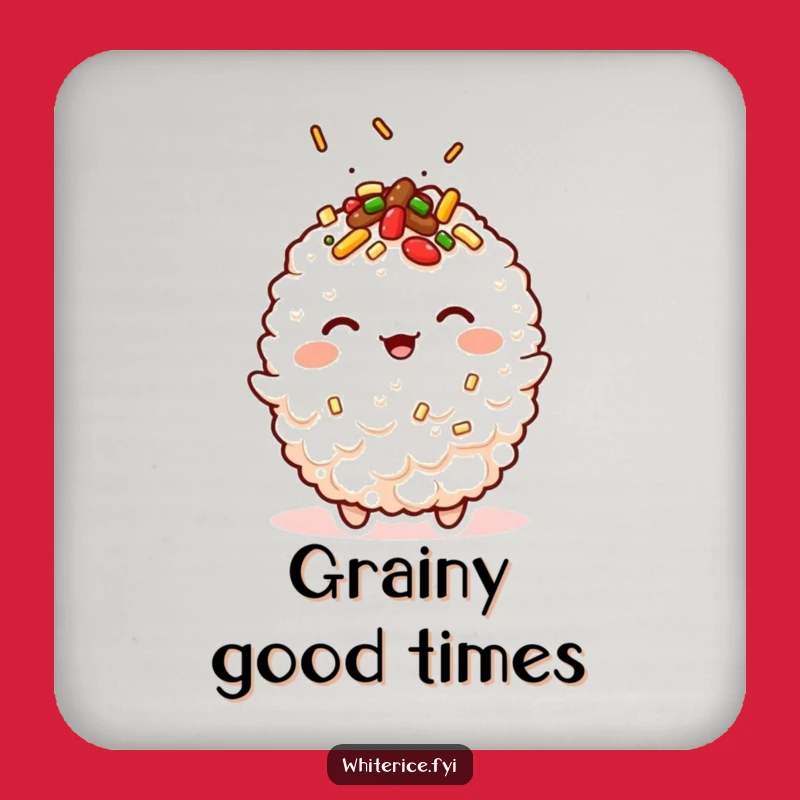 Funny Kawaii Fried Rice Coaster Set with a Wink